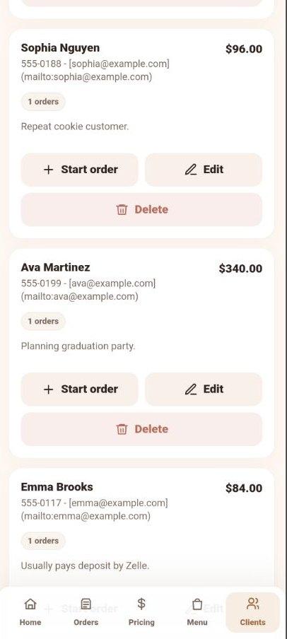 BakerOrder customer list